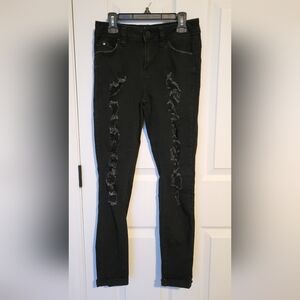 YMI Black Distressed Skinny Jeans